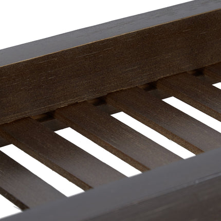 Shelf for bathtub bamboo brown lacquered