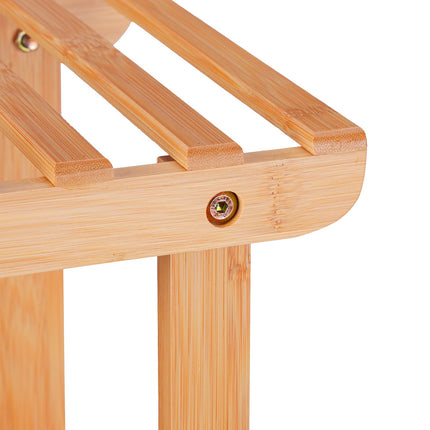 Shelf for plants in bamboo with wheels