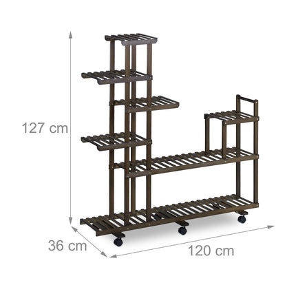Shelf for plants in brown bamboo 7 shelves