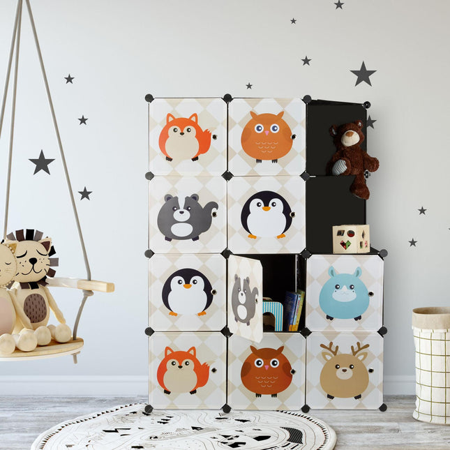 Plank voor de kinderkamer met dierenmotieven