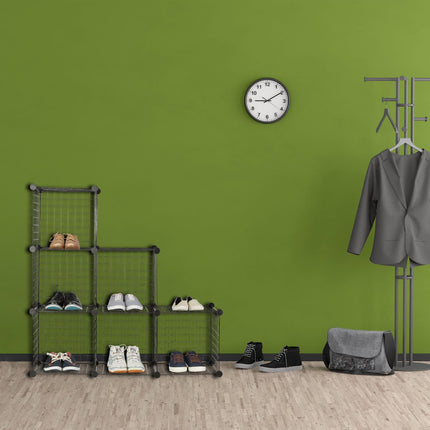 Shelf system with wire mesh 6 compartments