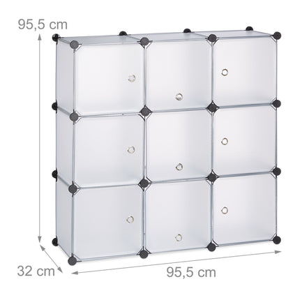 Shelving system with doors
