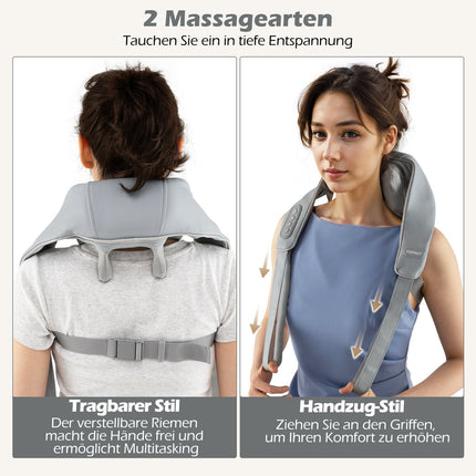 Shiatsu Neck and Shoulder Massager, 4D Deep Tissue, Wireless