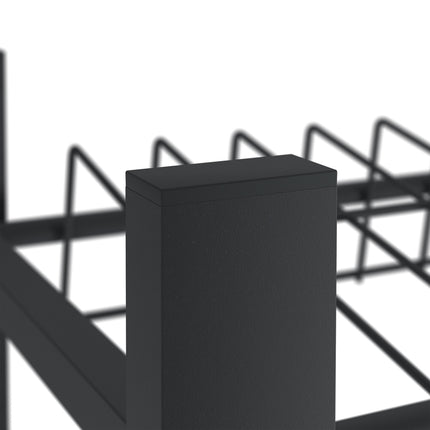 Shoe Bench with Cushion, Metal Frame, 2-Tier Rack