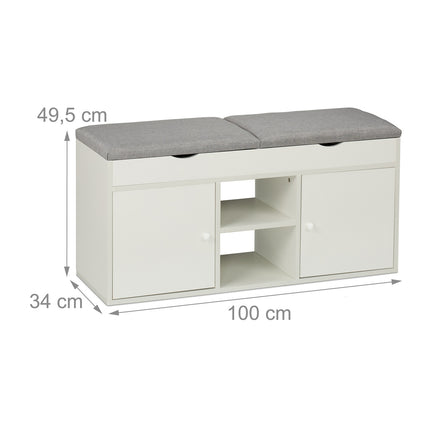 Shoe Bench with Storage and Lift-Up Seat