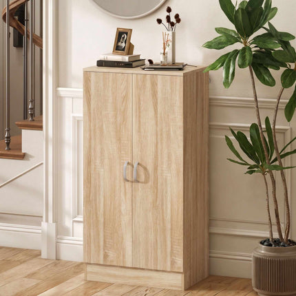Shoe Cabinet, 2 Doors, Adjustable Shelves, Holds 14 Pairs
