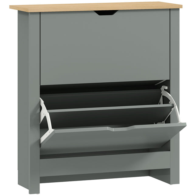 Szafka na buty z 2 przegródkami, 72 x 26 x 80 cm; jasnoszara