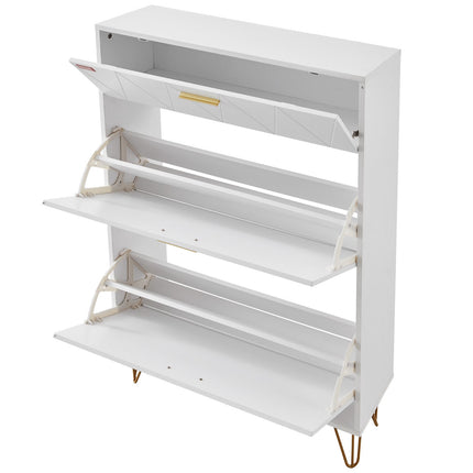 Shoe Cabinet With 3 Flip Drawers, Slim Entryway Storage