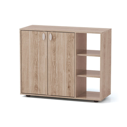 Shoe Cabinet with 2 Doors & Adjustable Shelves, Natural