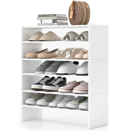 Shoe Rack 78cm, Stackable 3-Piece 2-Tier, White
