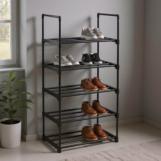 Półka na buty, smukła metalowa, zatrzaskowa bez użycia narzędzi, do przedpokoju
