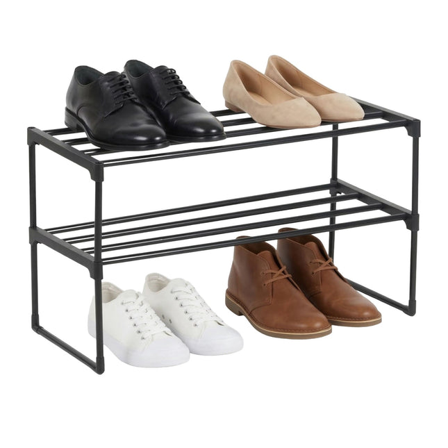 Półka na buty z metalową ramą, składane półki z tworzywa sztucznego
