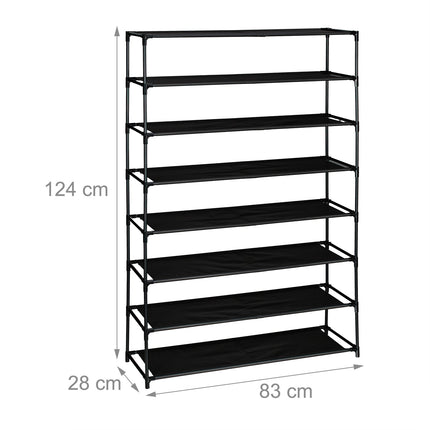 Shoe Rack with Fabric Shelves, Space-Saving Design