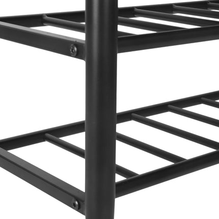 Shoe Storage Bench, Faux Leather, 2 Shelves