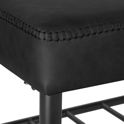 Shoe Storage Bench, Faux Leather, 2 Shelves