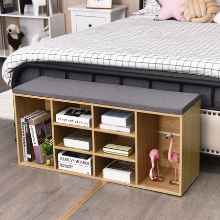 Shoe Storage Bench With 10-Cube Organizer, 41 Inch