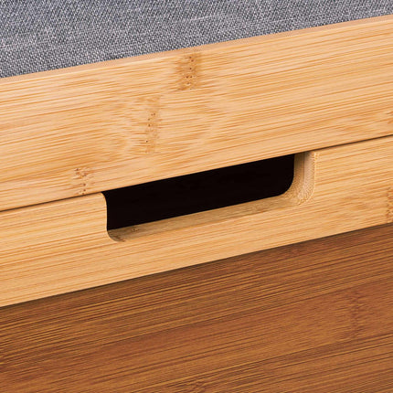 Shoe bench with gray seat