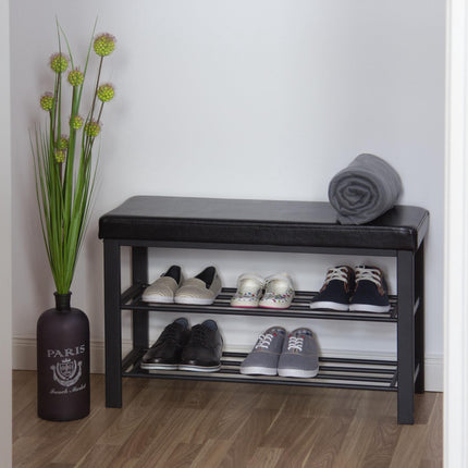 Shoe bench with padded seat