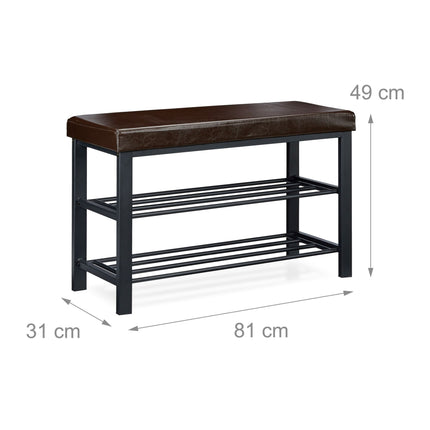 Shoe bench with padded seat