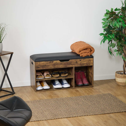 Shoe bench with seat and storage