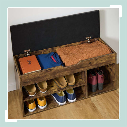 Shoe bench with seat and storage