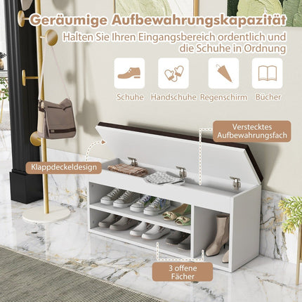 Shoe bench with seat and storage space 104 x 30 x 48 cm wardrobe bench shoe rack wood grey