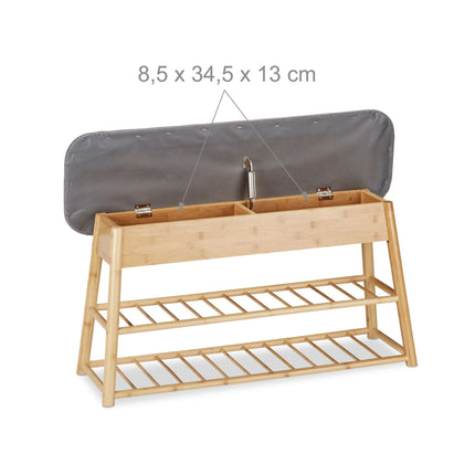 Shoe bench with seat and storage space