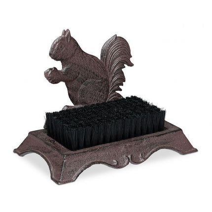 Shoe brush in cast iron with animal motifs