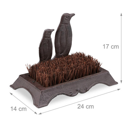 Shoe brush in cast iron with animal motifs