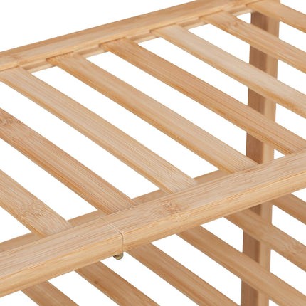 Shoe rack in bamboo 2 levels stackable