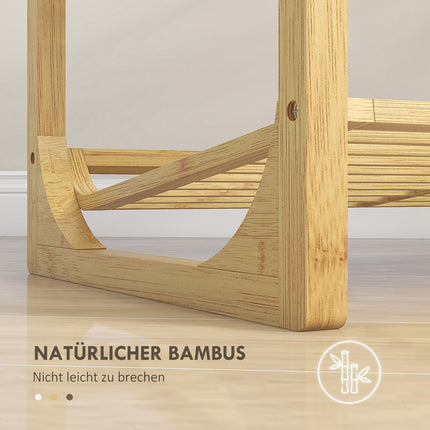 Bamboo shoe rack, 4 tiers, holds 12 pairs, natural