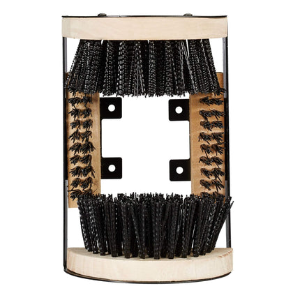 Shoe scraper with all-round brushes