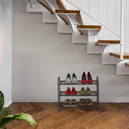 Shoe shelf in black metal