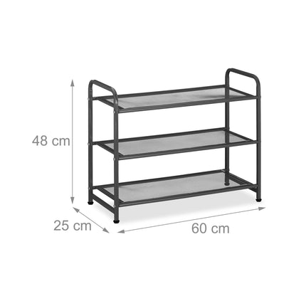 Shoe shelf in black metal