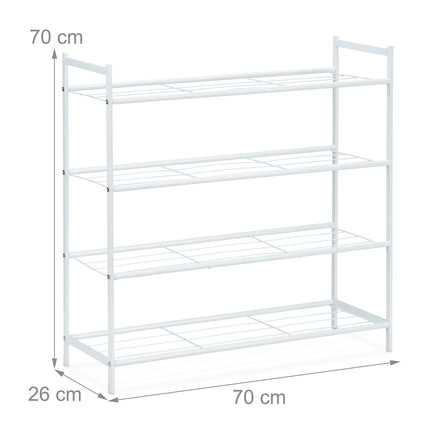 Shoe shelf in metal with 4 shelves