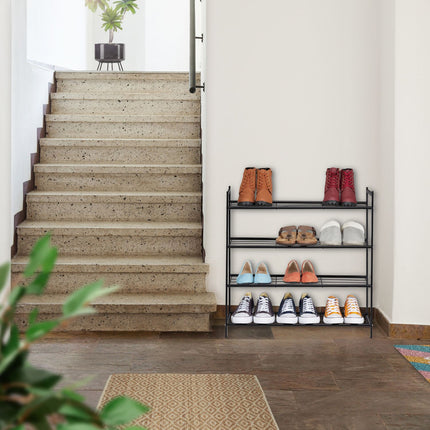 Shoe shelf in metal with 4 shelves