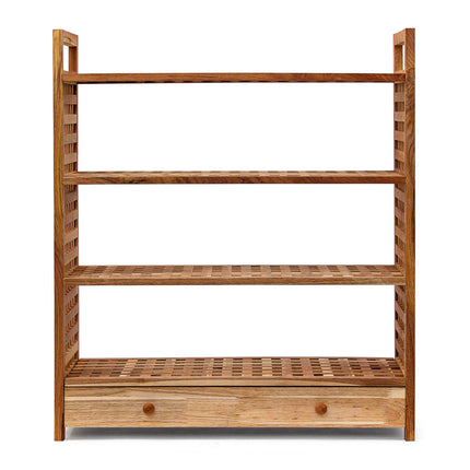 Shoe shelf in walnut wood with drawer