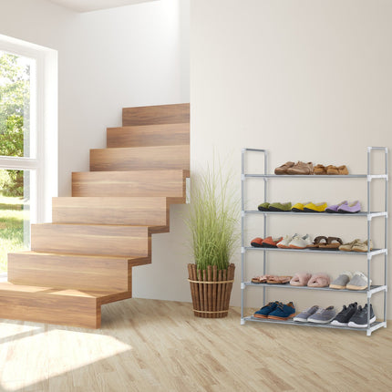 Shoe shelf metal silver