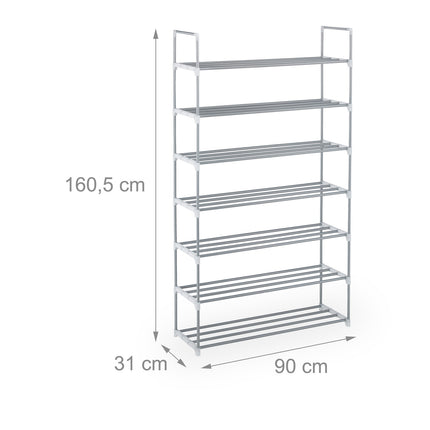 Shoe shelf metal silver