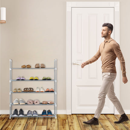 Shoe shelf metal silver