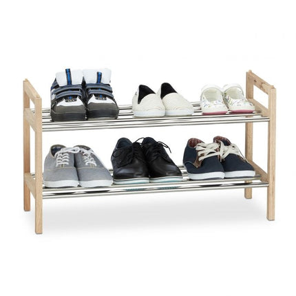 Shoe shelf walnut stackable