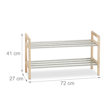 Shoe shelf walnut stackable