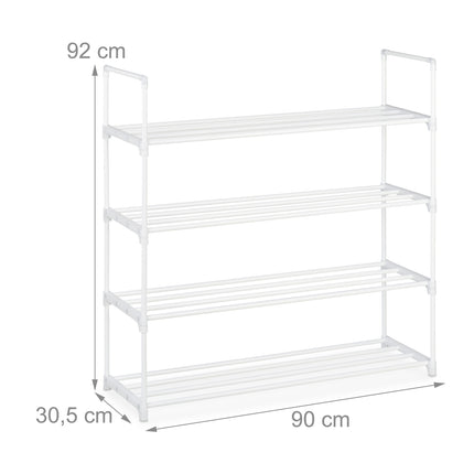 Shoe shelf white, in metal