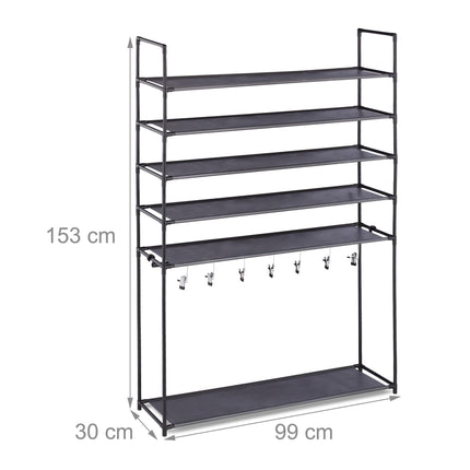 Shoe shelf with boot compartment