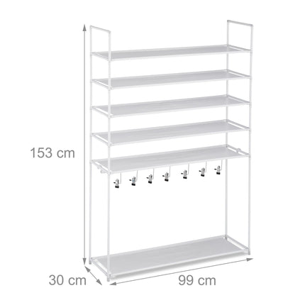 Shoe shelf with boot compartment