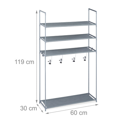 Shoe shelf with boot hanger