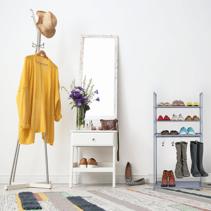 Shoe shelf with boot hanger