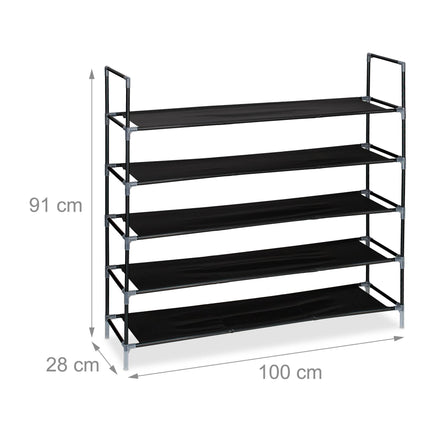 Shoe shelf with fabric levels 1 m