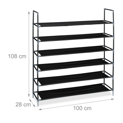 Shoe shelf with fabric levels 1 m