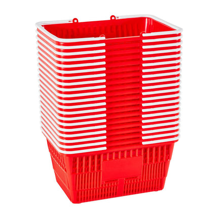 Shopping Baskets Set, 20 Pack, 21L Stackable PE, Red